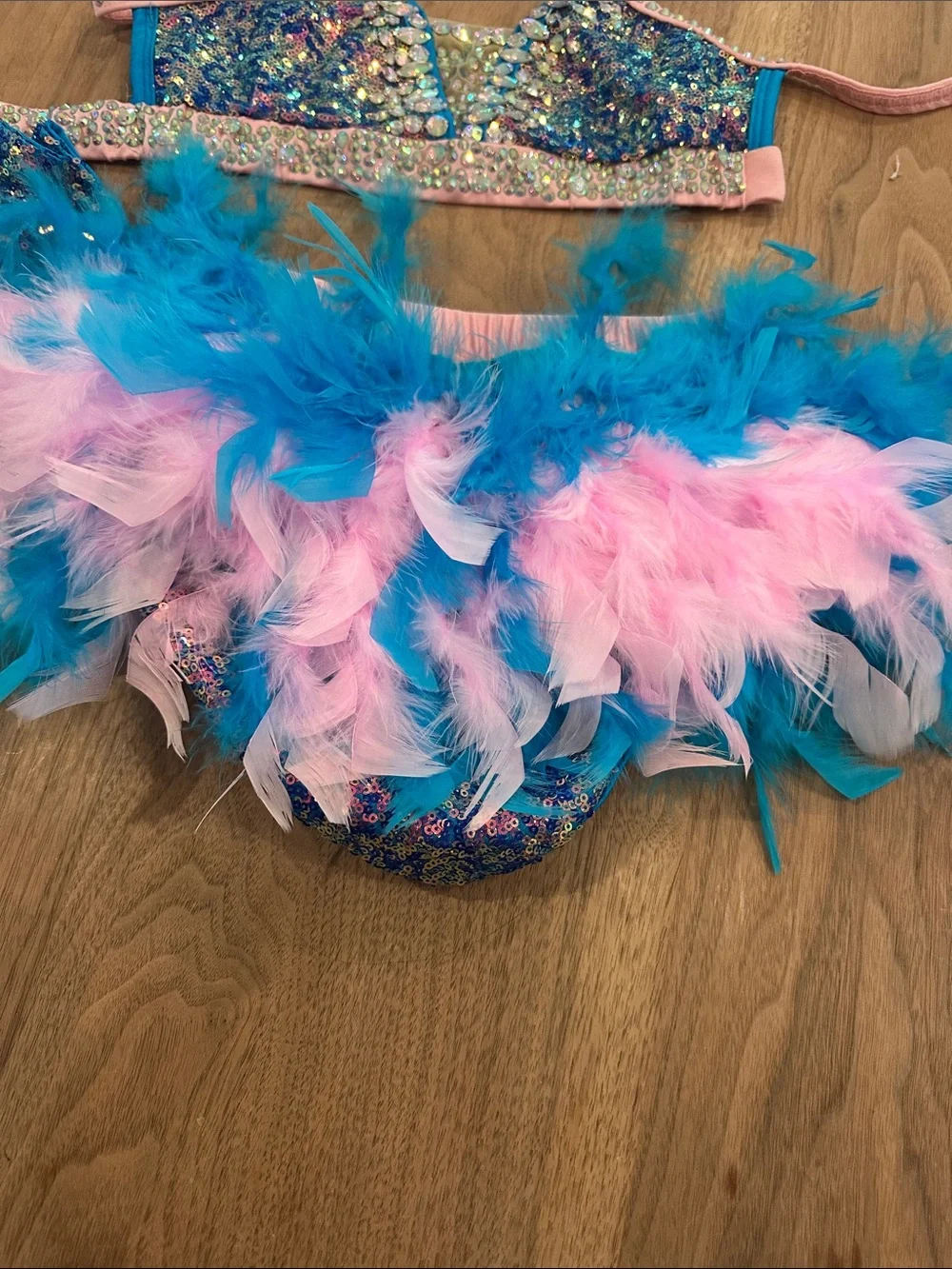 Glamour Sequin Dance Set for Kids - Blue & Pink